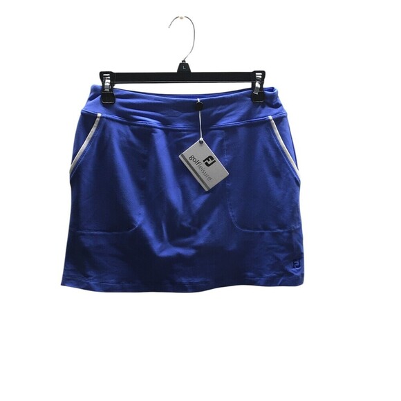 FootJoy Mini Skirt Skort Women's Size XS Gold Leisure Blue Pockets Stretch - Picture 1 of 7